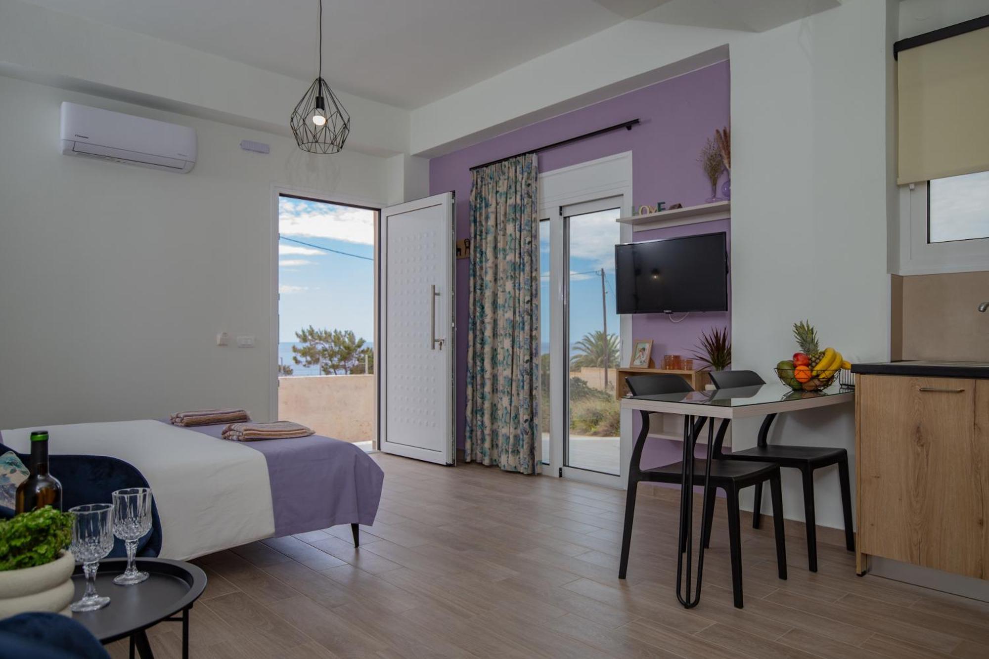 Studio Athena With Panoramic View Of Makrygialos Pilalímata 외부 사진